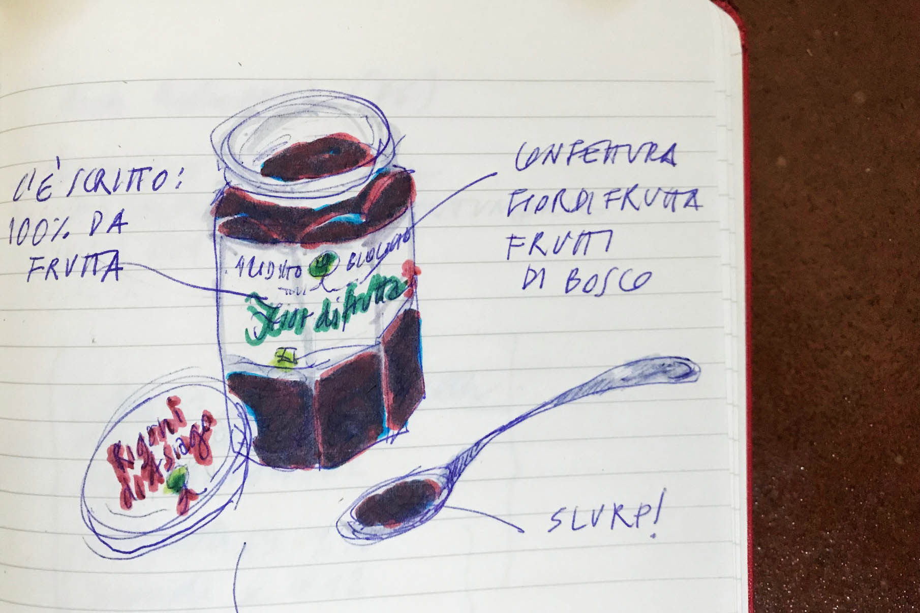 #appuntidisegnati merenda Rigoni vasetto